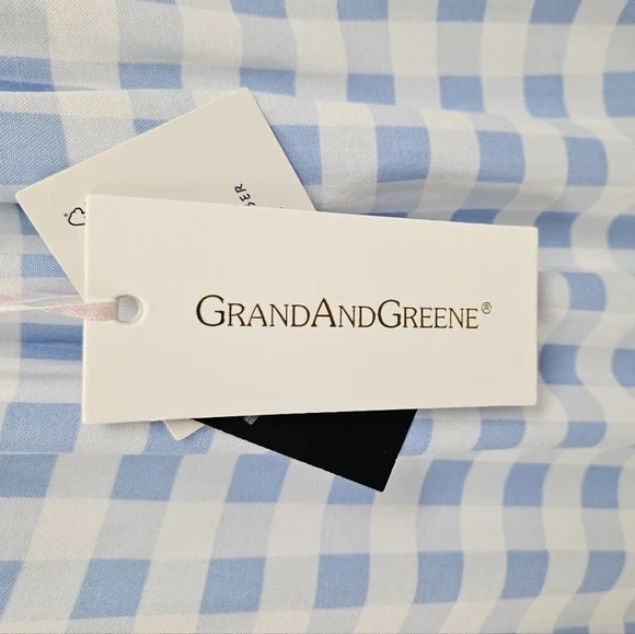 GRAND & GREENE Checkered Floral Embroidered Top NWT - Picture 6 of 8